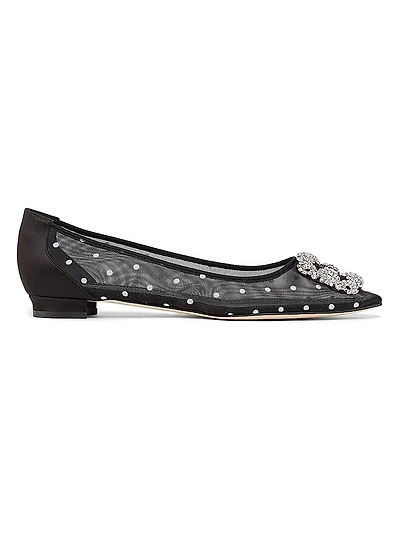 Hangisi Dotted Embellished Ballet Flats