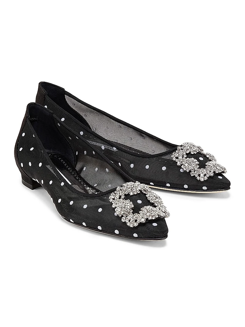 Hangisi Dotted Embellished Ballet Flats