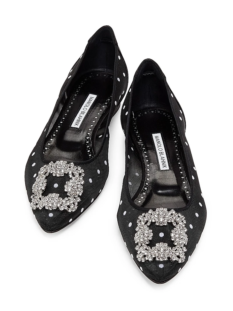 Hangisi Dotted Embellished Ballet Flats