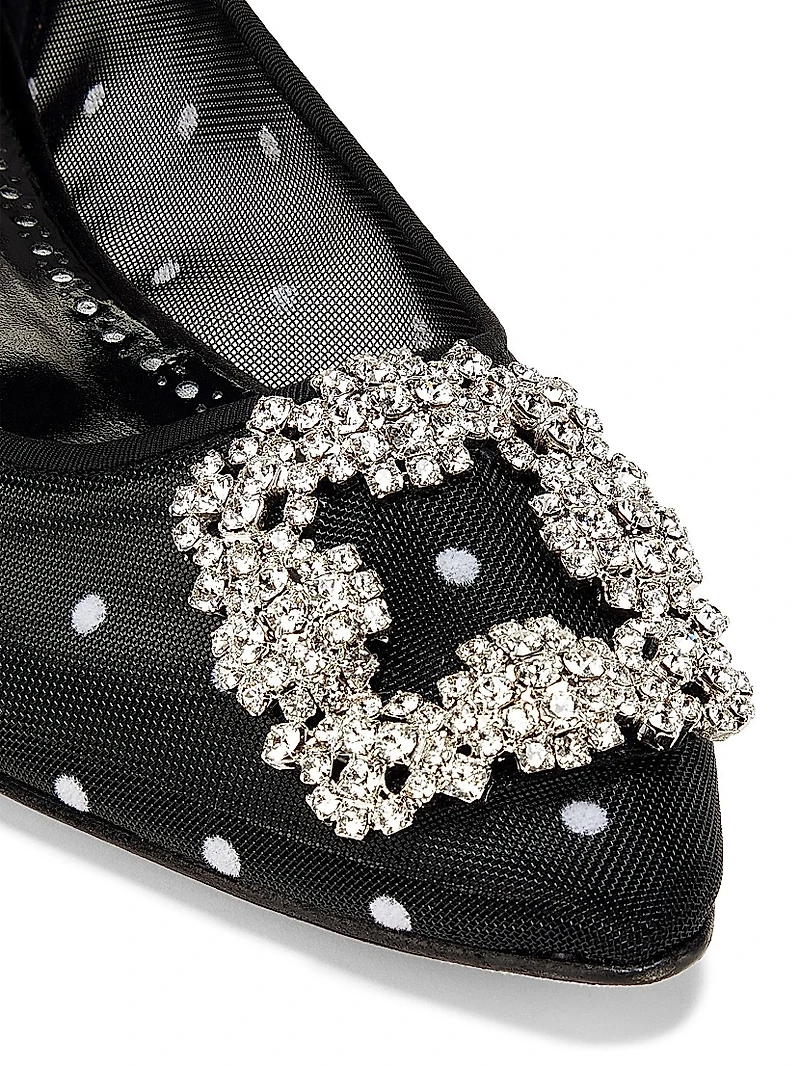 Hangisi Dotted Embellished Ballet Flats