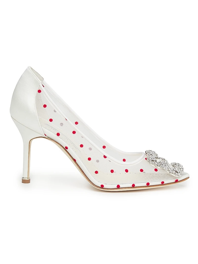 Hangisi 90MM Embellished Polka Dot Pumps