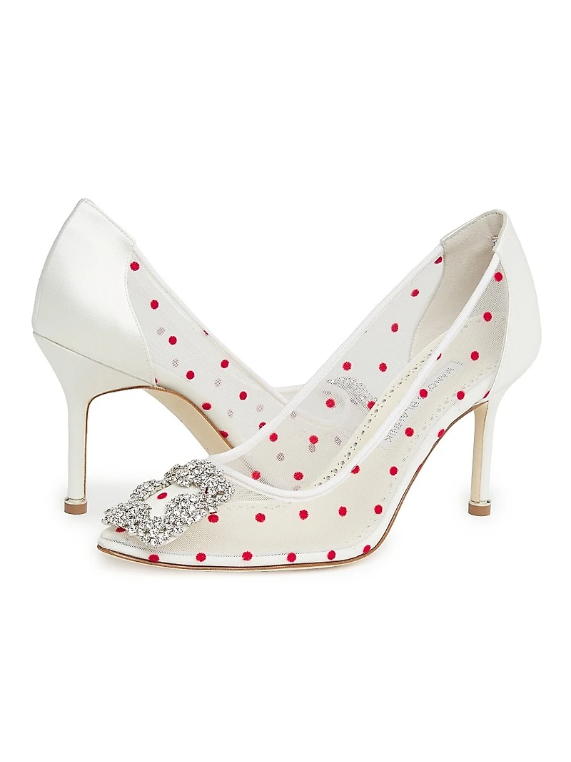 Hangisi 90MM Embellished Polka Dot Pumps