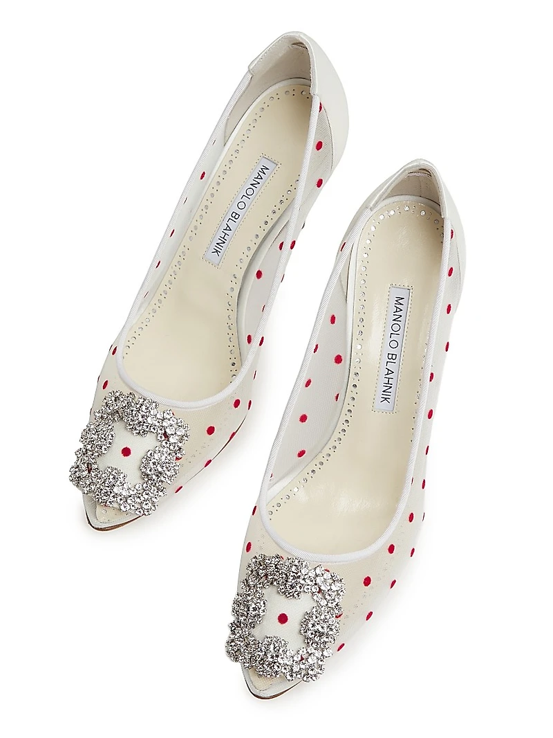Hangisi 90MM Embellished Polka Dot Pumps