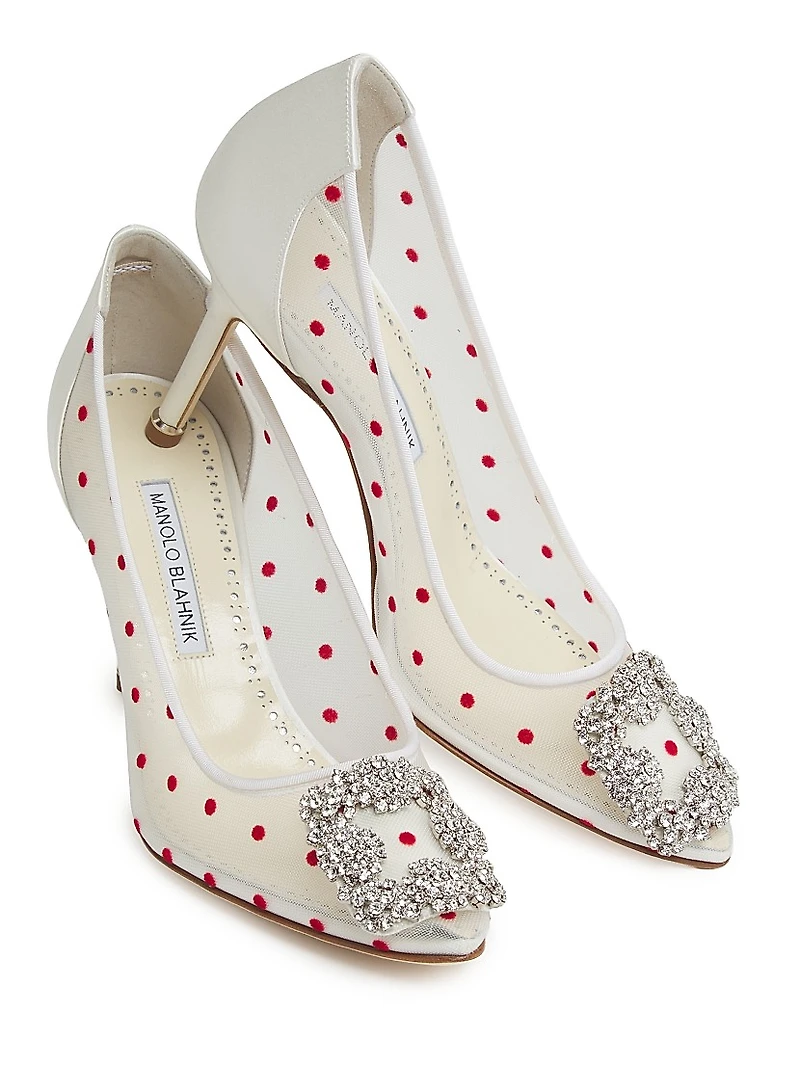 Hangisi 90MM Embellished Polka Dot Pumps