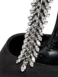 Sufik Satin Embellished T-Strap Pumps