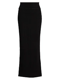 Cotton Knit Column Maxi Skirt