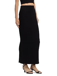 Cotton Knit Column Maxi Skirt