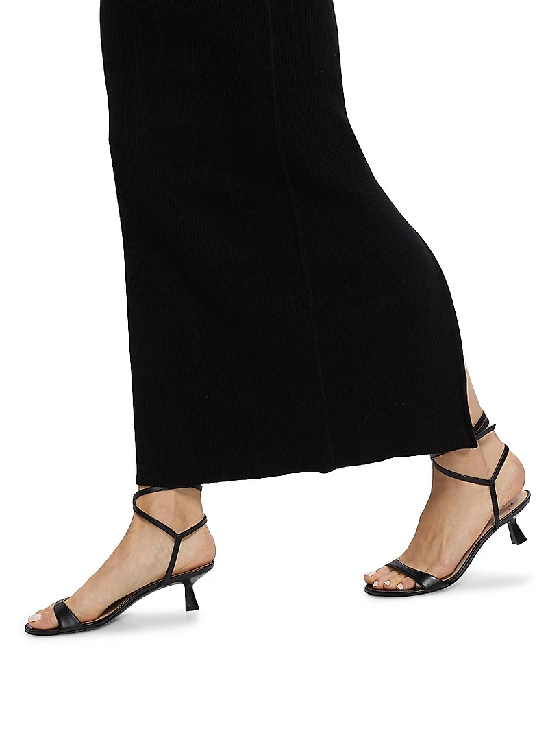 Cotton Knit Column Maxi Skirt