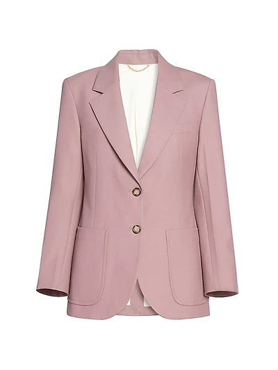 Cotton Twill Patch Pocket Single-Breasted Jacket