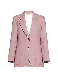 Cotton Twill Patch Pocket Single-Breasted Jacket