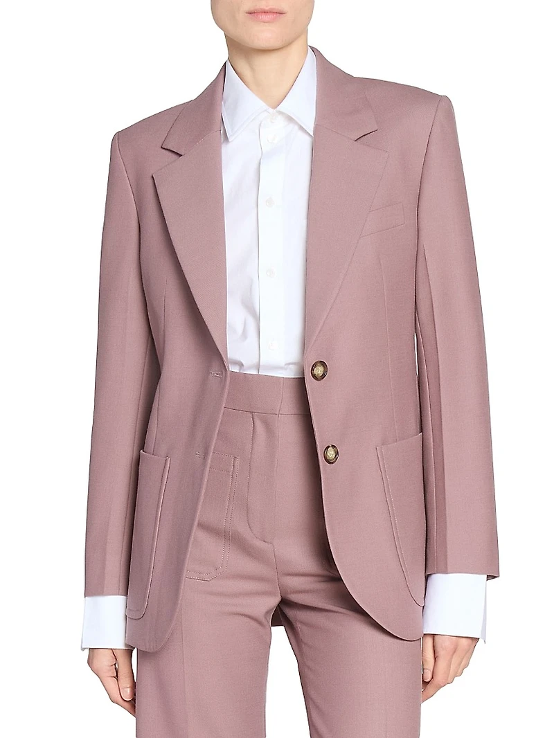 Cotton Twill Patch Pocket Single-Breasted Jacket