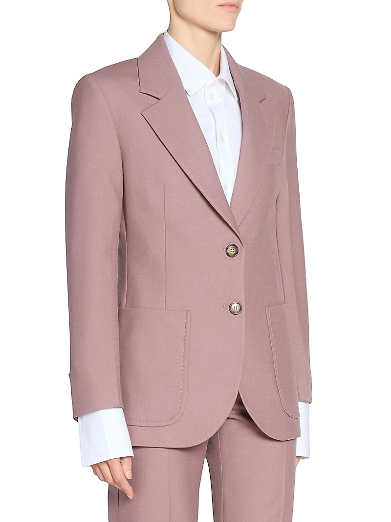 Cotton Twill Patch Pocket Single-Breasted Jacket