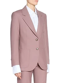 Cotton Twill Patch Pocket Single-Breasted Jacket