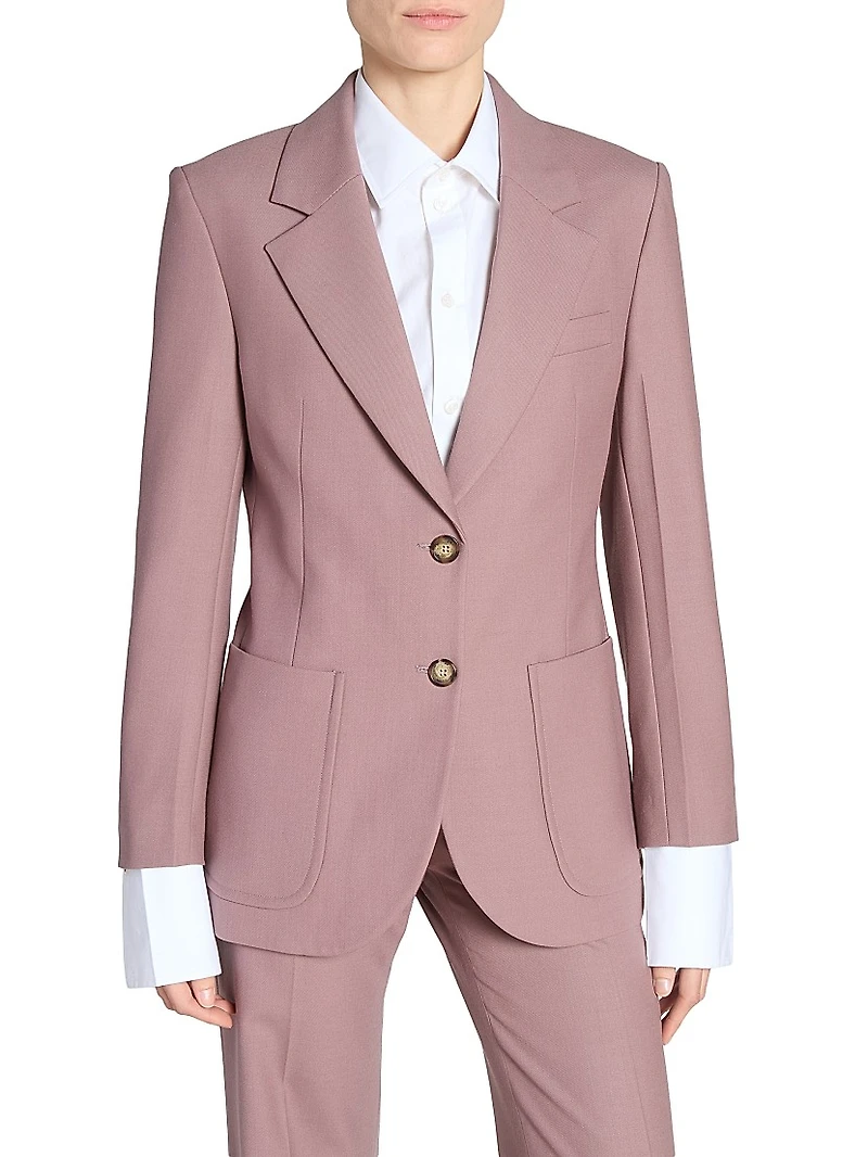 Cotton Twill Patch Pocket Single-Breasted Jacket