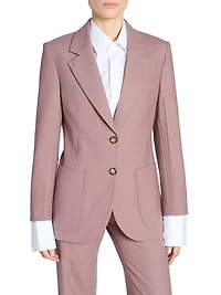 Cotton Twill Patch Pocket Single-Breasted Jacket