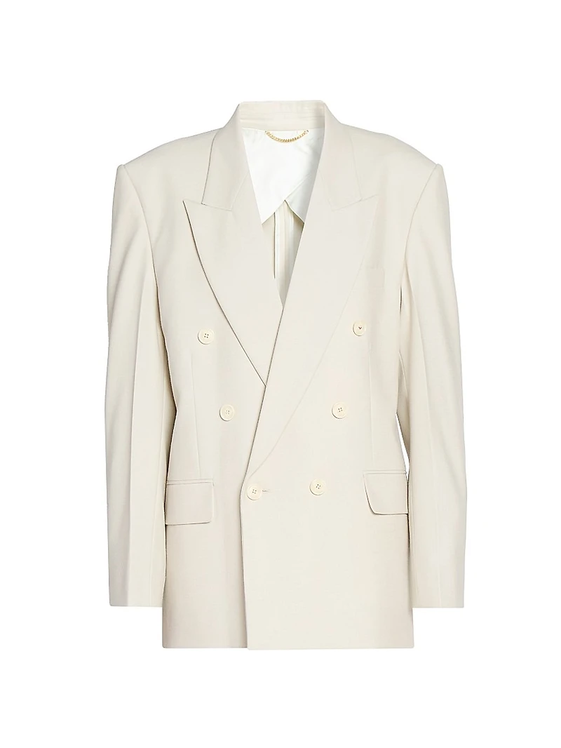 Crepe Oversized Double-Breasted Jacket