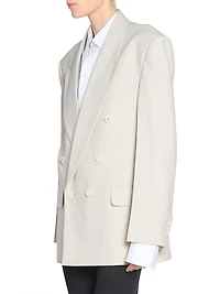 Crepe Oversized Double-Breasted Jacket