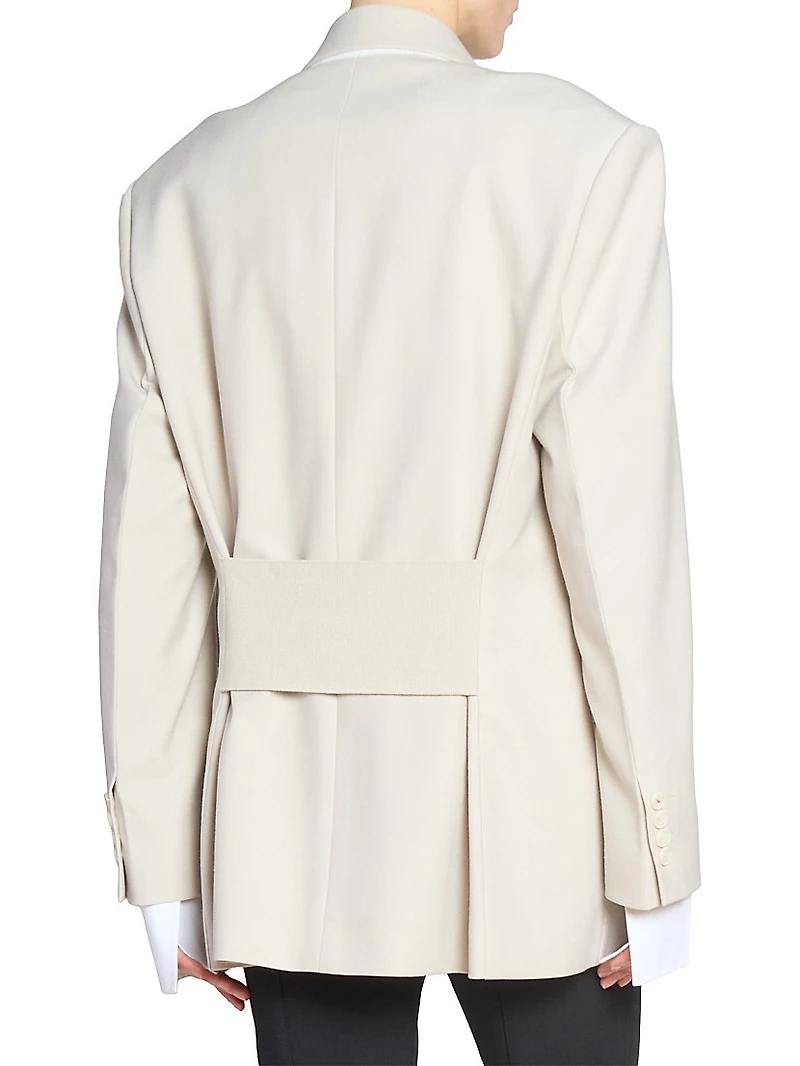 Crepe Oversized Double-Breasted Jacket