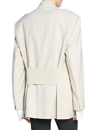 Crepe Oversized Double-Breasted Jacket