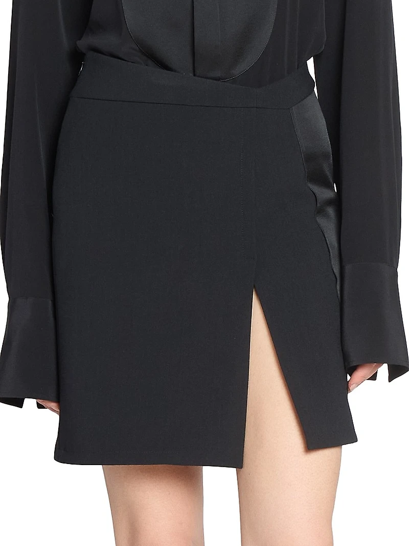 Tailored Wool-Blend Miniskirt