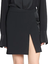Tailored Wool-Blend Miniskirt