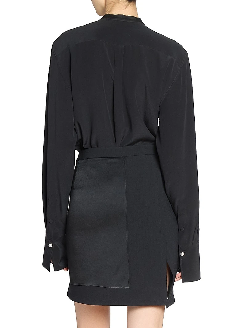 Tailored Wool-Blend Miniskirt