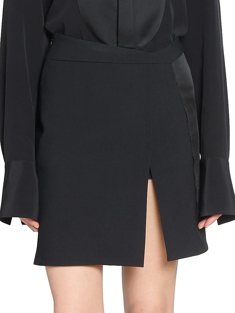 Tailored Wool-Blend Miniskirt