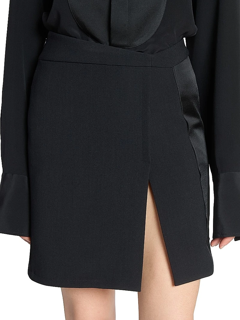 Tailored Wool-Blend Miniskirt