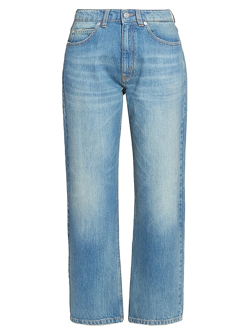 Bernie Mid-Rise Straight-Leg Crop Jeans
