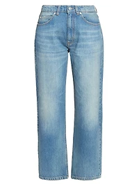 Bernie Mid-Rise Straight-Leg Crop Jeans