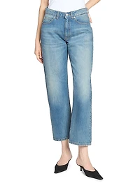 Bernie Mid-Rise Straight-Leg Crop Jeans