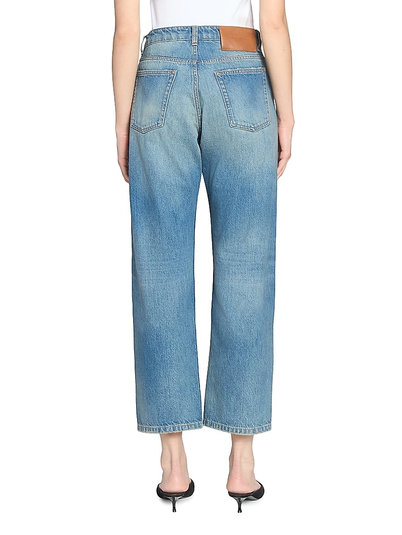 Bernie Mid-Rise Straight-Leg Crop Jeans