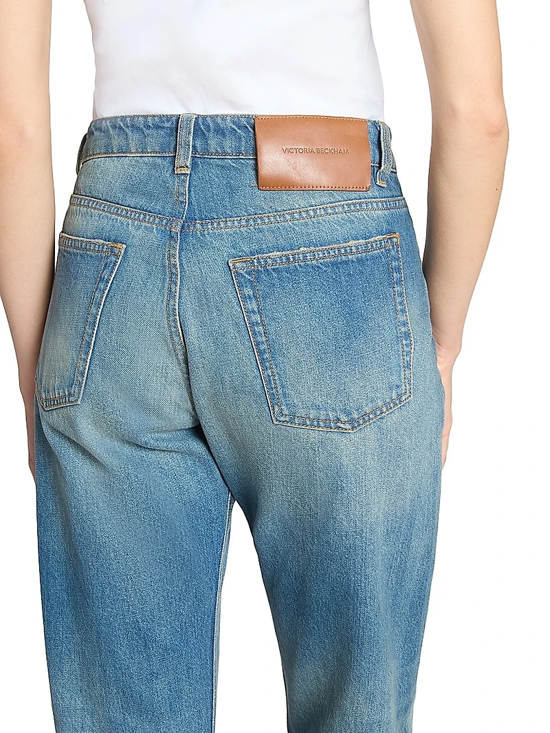 Bernie Mid-Rise Straight-Leg Crop Jeans
