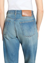 Bernie Mid-Rise Straight-Leg Crop Jeans