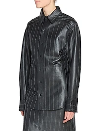 Striped Faux Leather Shirt