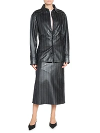 Striped Faux Leather Shirt