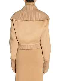 Rib-Knit Bomber Jacket