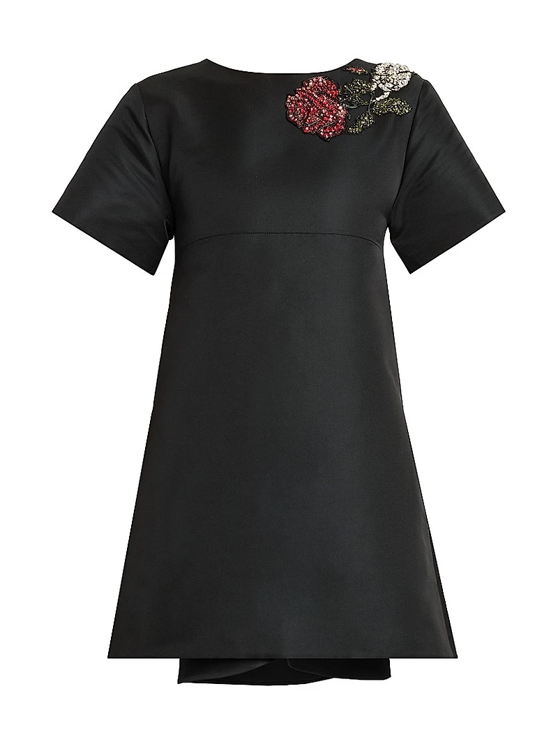 Day Shoulder-Embellished Silk-Blend Minidress