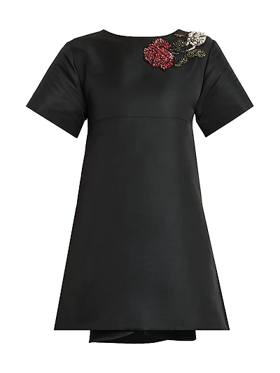 Day Shoulder-Embellished Silk-Blend Minidress