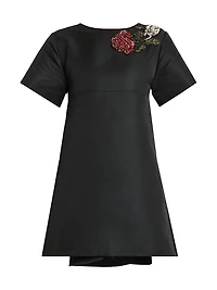 Day Shoulder-Embellished Silk-Blend Minidress