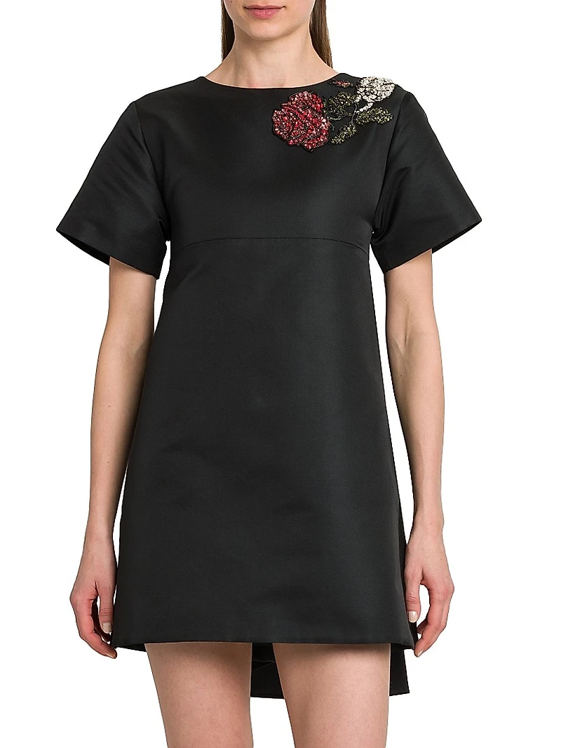 Day Shoulder-Embellished Silk-Blend Minidress