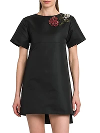 Day Shoulder-Embellished Silk-Blend Minidress