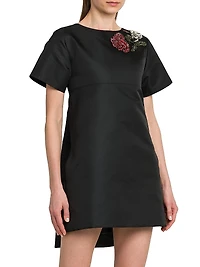 Day Shoulder-Embellished Silk-Blend Minidress