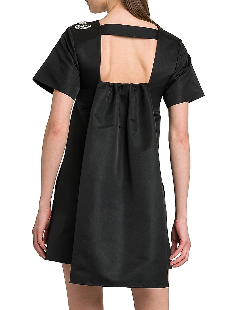 Day Shoulder-Embellished Silk-Blend Minidress