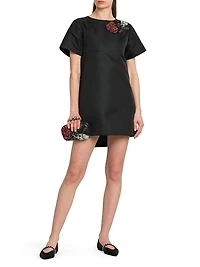 Day Shoulder-Embellished Silk-Blend Minidress