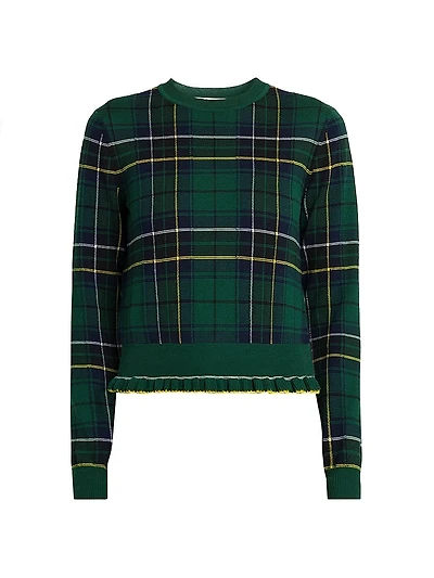 Check Crewneck Wool Sweater