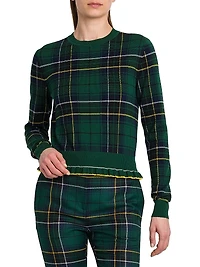 Check Crewneck Wool Sweater