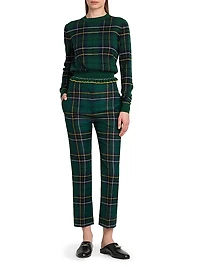 Check Crewneck Wool Sweater