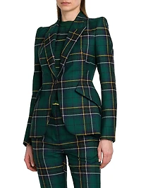 Plaid Peak Label Wool Jacket