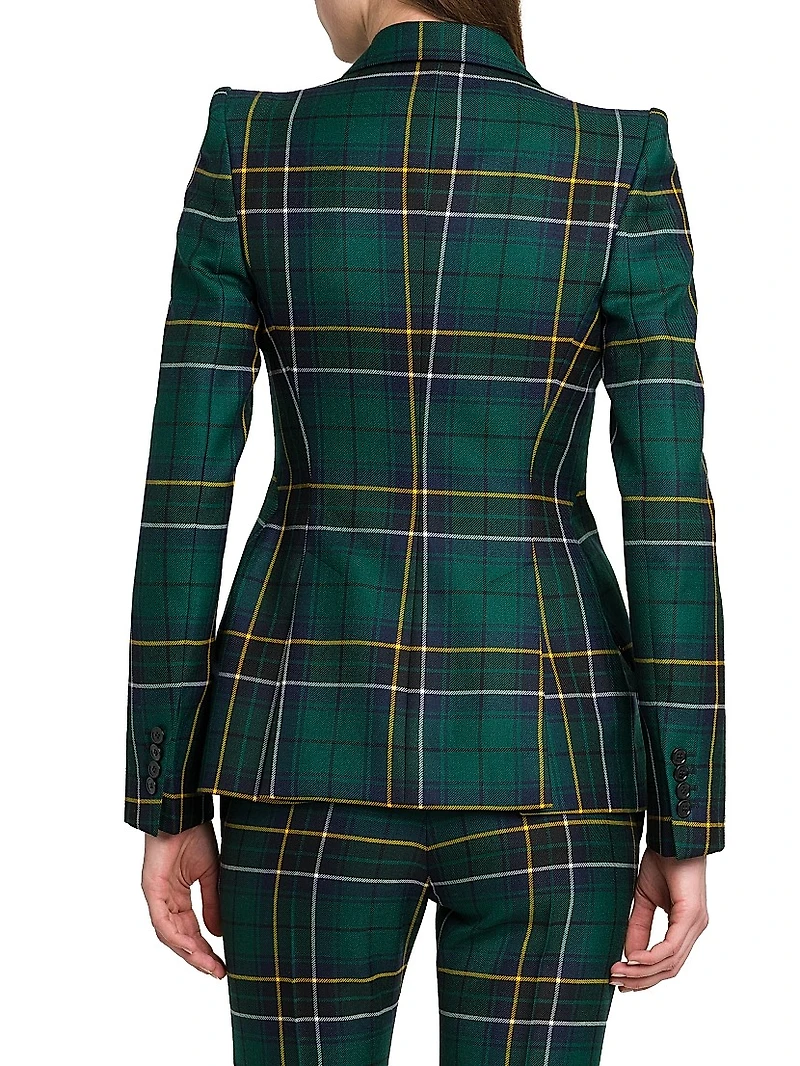 Plaid Peak Label Wool Jacket